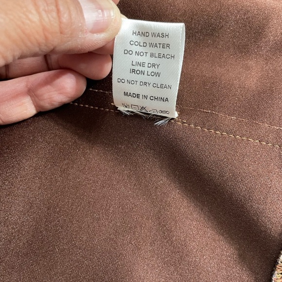 Promesa Suede like material Brown Patterned Button Up Jacket size M - Picture 9 of 11